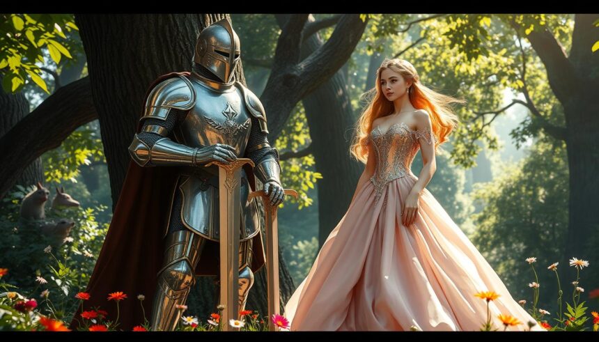 Maiden and Knight AI Art 1